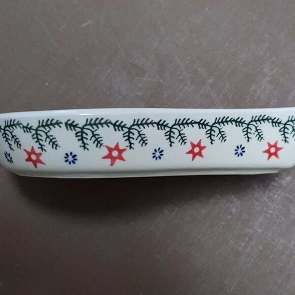 Polish Pottery, Boleslawiec spoon rest, Christmas pattern - new - Picture 7 of 13